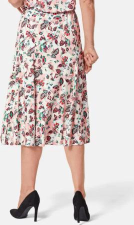 Bequemer Druckrock mit Rundumschlupfbund - koralle / gemustert - Gr. 48 von Goldner Fashion