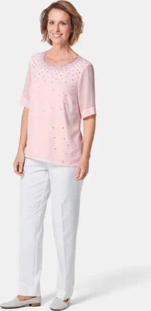 Bluse mit schimmernden Pailletten - rosé - Gr. 20 von Goldner Fashion