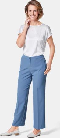Weite Hose VERA mit Bügelfalte - blau - Gr. 26 von Goldner Fashion