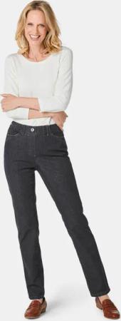 Edel geschmückte Jeansschlupfhose - schwarz - Gr. 235 von Goldner Fashion