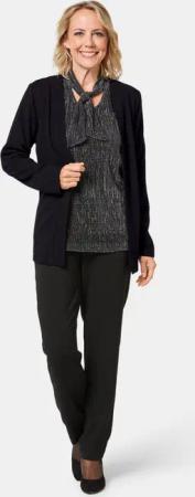 Schicke Crêpe-Longjacke - schwarz - Gr. 40 von Goldner Fashion