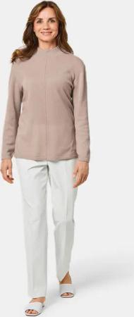 Kuschelweicher Kaschmirpullover mit Kragen - beige - Gr. 44 von Goldner Fashion