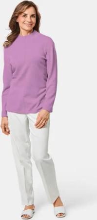 Kuschelweicher Kaschmirpullover mit Kragen - flieder - Gr. 22 von Goldner Fashion