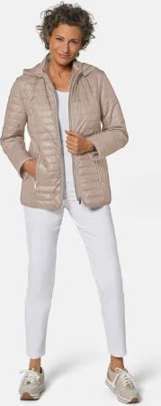 Steppjacke mit Kapuze - beige - Gr. 40 von Goldner Fashion
