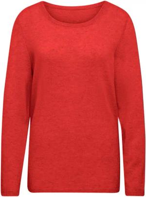 Kaschmirpullover mit U-Boot Ausschnitt - rot - Gr. 52 von Goldner Fashion