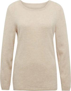 Kaschmirpullover mit U-Boot Ausschnitt - beige - Gr. 21 von Goldner Fashion