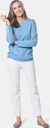 Kaschmirpullover mit U-Boot Ausschnitt - blau - Gr. 19 von Goldner Fashion