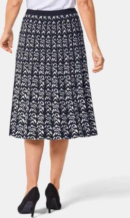 Hochwertiger Jacquard-Strickrock - schwarz / weiß / gemustert - Gr. 42 von Goldner Fashion