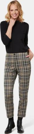 Glencheck-Hose - beige / grau / gemustert - Gr. 25 von Goldner Fashion