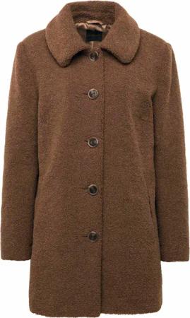 Eleganter Pelzimitat-Mantel - braun - Gr. 48 von Goldner Fashion