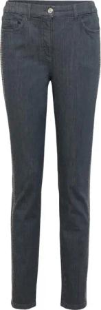 Formstabile Hose mit vielen Glanzdetails - grau - Gr. 26 von Goldner Fashion
