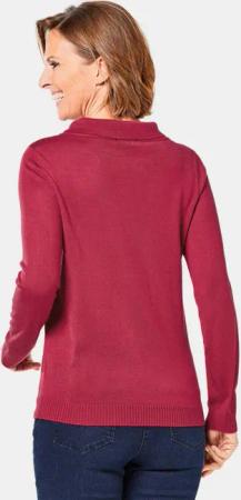 Aufwendig gearbeiteter Pullover - dunkelrot - Gr. 20 von Goldner Fashion