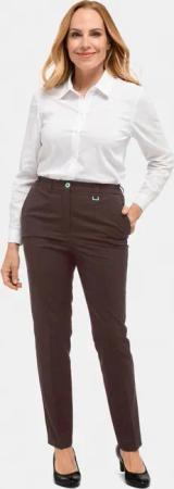 Bequeme Hose LOUISA mit Bügelfalte - braun - Gr. 50 von Goldner Fashion