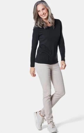Unkomplizierter Pullover mit V-Ausschnitt - schwarz - Gr. 40 von Goldner Fashion
