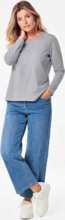 T-Shirt mit Rundhals - grau - Gr. 42 von Goldner Fashion