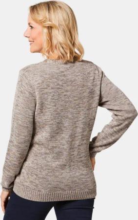 Pullover mit Glanzgarn - taupe / melange - Gr. 50 von Goldner Fashion