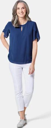 Bluse mit aufregender Ärmellösung - dunkelblau - Gr. 42 von Goldner Fashion