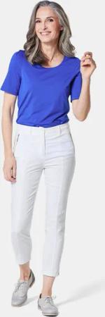 Elastische Hose mit extra Nähten - weiß - Gr. 44 von Goldner Fashion