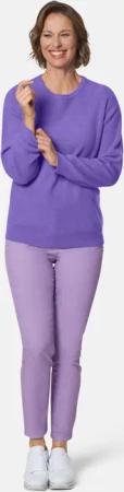 Kaschmirpullover in Patentstrick mit Rundhals - lila - Gr. 25 von Goldner Fashion