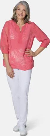 Leger geschnittene Ausbrennerbluse - koralle - Gr. 20 von Goldner Fashion