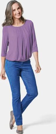 Gepflegtes Shirt in eleganter Blusen-Optik - lila - Gr. 44 von Goldner Fashion