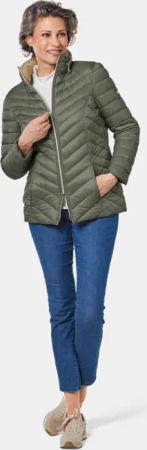 Steppjacke in figurschmeichelnder Optik - khaki - Gr. 42 von Goldner Fashion