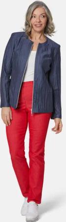 Leichter Struktur-Blazer mit Reißverschluss - dunkelblau - Gr. 22 von Goldner Fashion