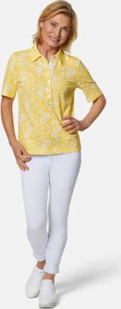 Pikee-Druckpoloshirt - gelb / weiß - Gr. 20 von Goldner Fashion