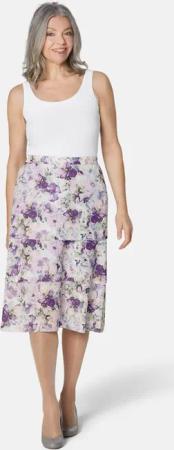 Leicht schwingender Druckrock - beere / salbei / gemustert - Gr. 42 von Goldner Fashion