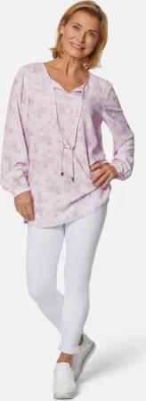 Druckbluse aus feinfädiger Baumwoll-Qualität - stein / gemustert - Gr. 50 von Goldner Fashion