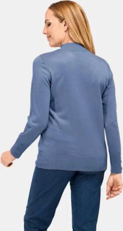 Pflegeleichter Pullover mit Stehbundkragen - blau - Gr. 54 von Goldner Fashion