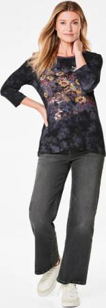 Atmungsaktives Druckshirt - marine / gemustert - Gr. 44 von Goldner Fashion