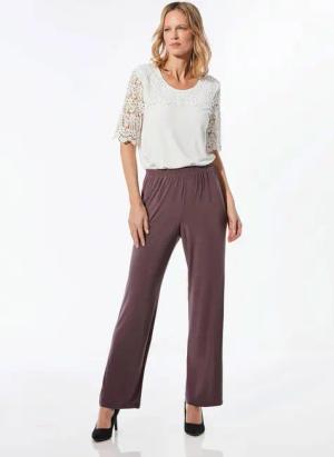 Bequeme Slinky-Hose VERA - aubergine - Gr. 54 von Goldner Fashion