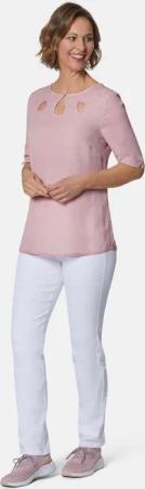 Feminine Bluse mit aufregender Ausschnittlösung - rosé - Gr. 50 von Goldner Fashion