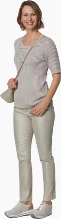 Pflegeleichter Pullover in hochwertiger Rippenstruktur - taupe - Gr. 24 von Goldner Fashion