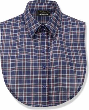 Kombinationsstarker Blusenkragen - blau / rot / kariert - Gr. 46 von Goldner Fashion