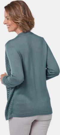 Pullover in Twinsetoptik mit feinem Ajour - graugrün - Gr. 20 von Goldner Fashion