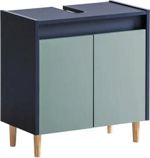 Lomadox Waschbeckenschrank LOANO-80 Badezimmerschrank mit Siphonausschnitt modern in blau