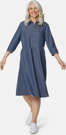 Kleid mit Hemdblusenkragen - blau - Gr. 24 von Goldner Fashion