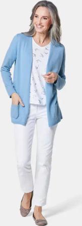 Kuschelweiche Kaschmir-Strickjacke - blau - Gr. 44 von Goldner Fashion