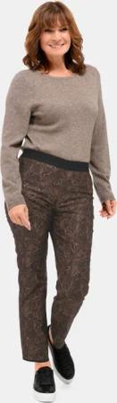 Wendedruckhose - braun / geblümt - Gr. 235 von Goldner Fashion