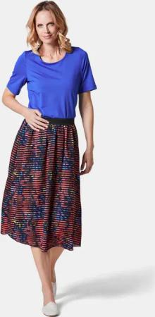 Ausbrenner-Rock - schwarz / koralle / gemustert - Gr. 38 von Goldner Fashion