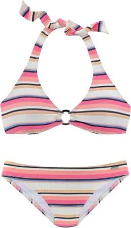 Venice Beach Triangel-Bikini mit strukturierter Ware und Zierring