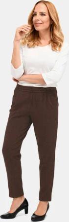 Jacquardhose in Fischgrat-Optik - braun / schwarz - Gr. 42 von Goldner Fashion
