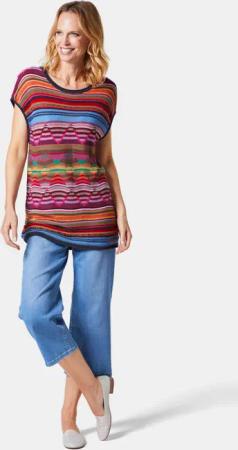 Bequemes Top mit kombinationsstarkem Dessin - bunt - Gr. 21 von Goldner Fashion