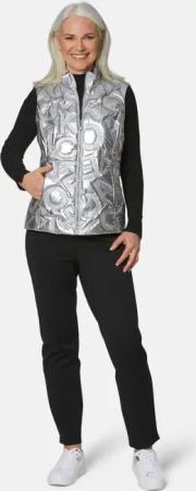 Weste mit leichtem Fantasiestepp - silberfarben - Gr. 46 von Goldner Fashion