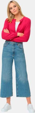 Kuschelweiche Kaschmir-Strickjacke mit Rundhals - pink - Gr. 23 von Goldner Fashion