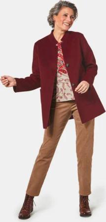 Moderner Kurzmantel mit Wollanteil - dunkelrot - Gr. 24 von Goldner Fashion