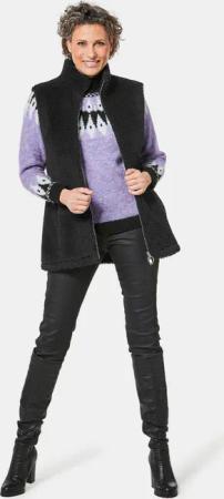 Fellimitat-Weste - schwarz - Gr. 23 von Goldner Fashion