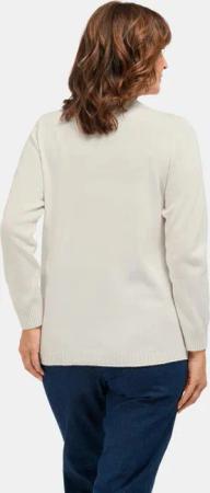 Pullover mit streckendem Zopfmuster - cremeweiß - Gr. 22 von Goldner Fashion